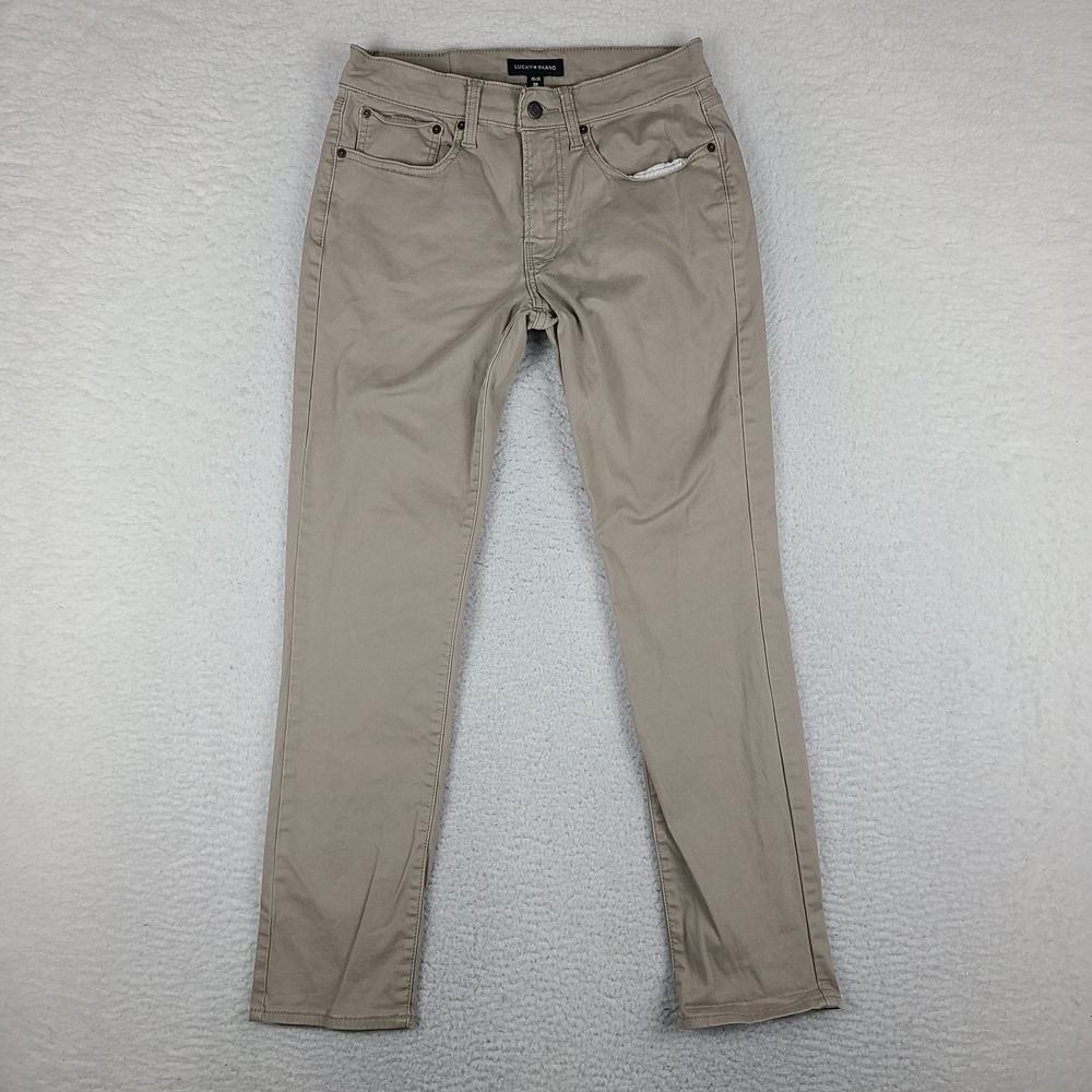 Lucky Brand Pants Mens 30x30 Beige 121 Slim Straight Chino Khakis